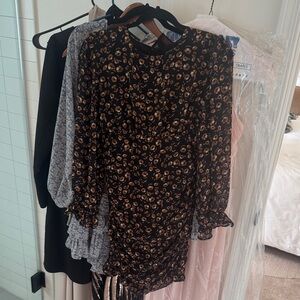 Vici Black Floral Mini Dress